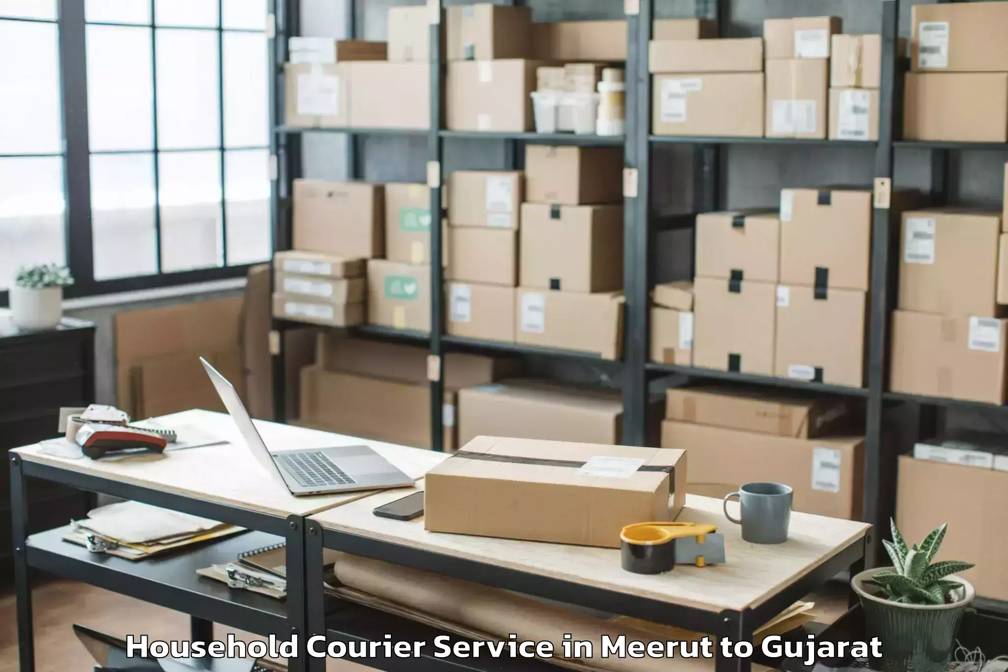 Easy Meerut to Ahwa Household Courier Booking